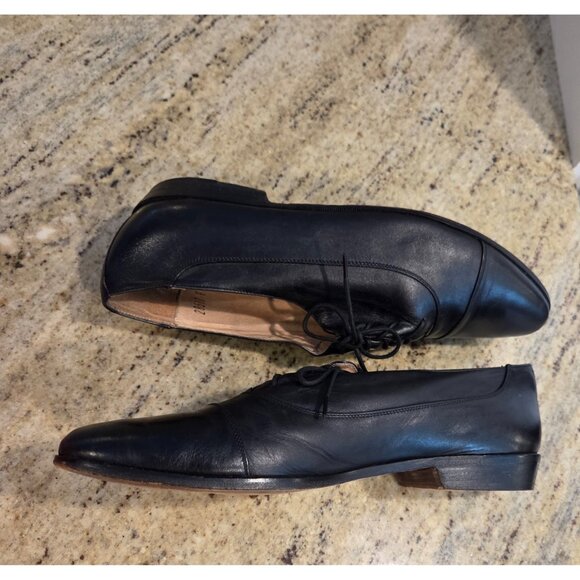 Yves Saint Laurent YSL Mens Sz 9 Leather Cap Toe Lace-Up Oxfords Black Leather main image 11